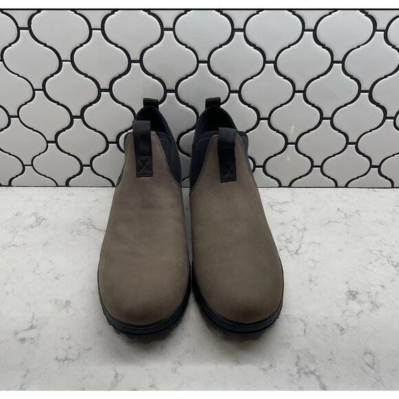 Huckberry Taupe Chelsea-Style Suede Boots with Black Trim main image 9